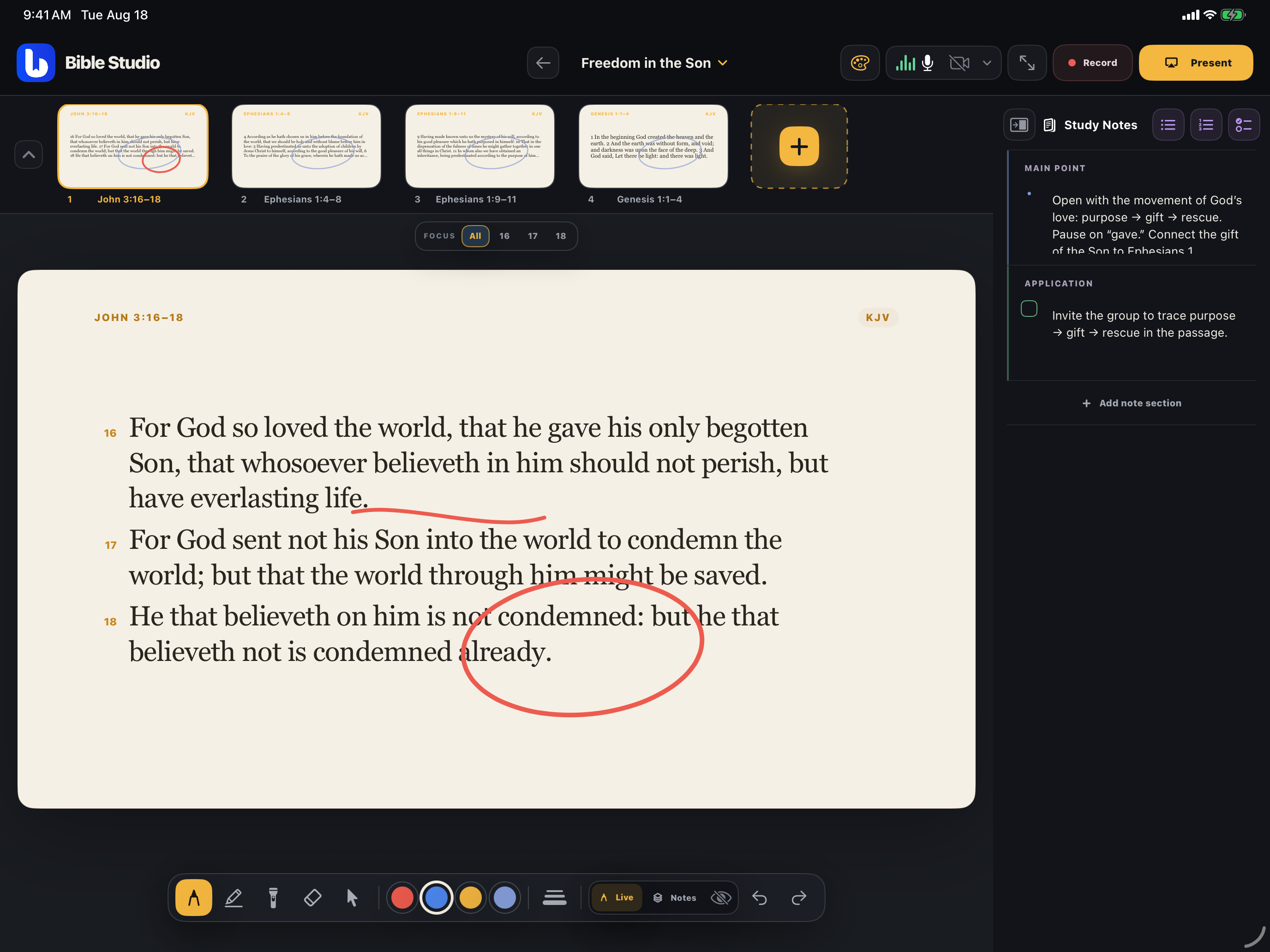 Bible Studio app interface