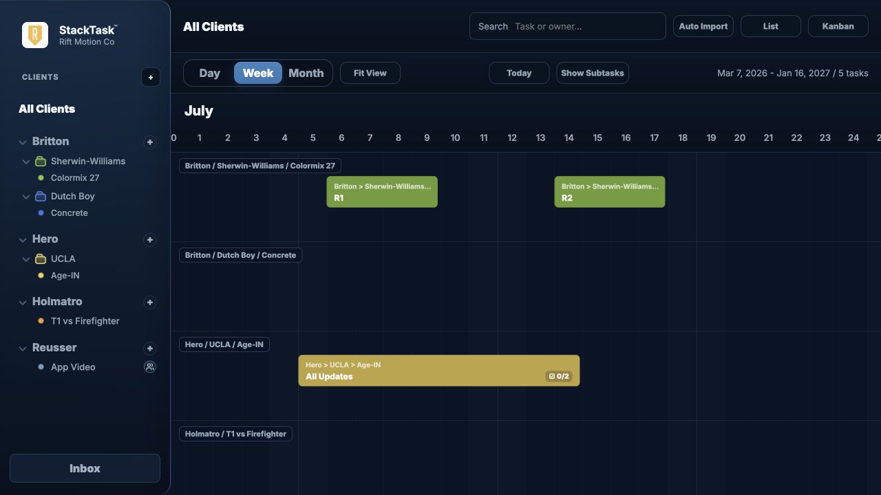 Stacktask app interface